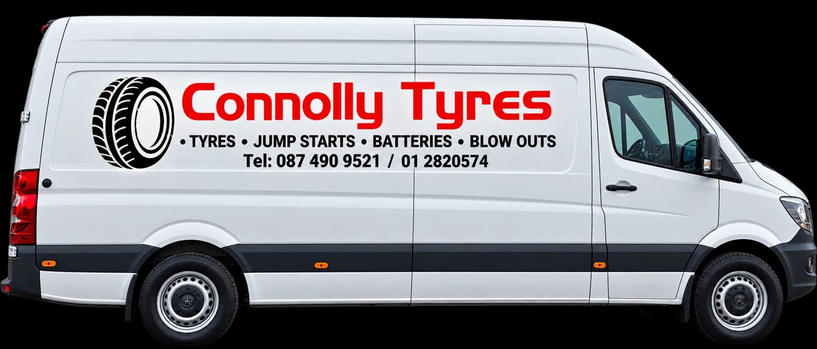 The Connolly Tyres van on a callout